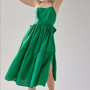 Ohsevendays holly linen strap oh back midi dress